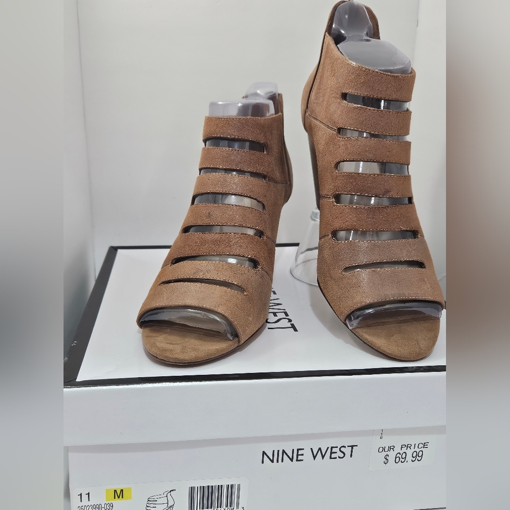 Nine West Women's Ankle Boot Brown 11  buy both blk & brw pair get better price